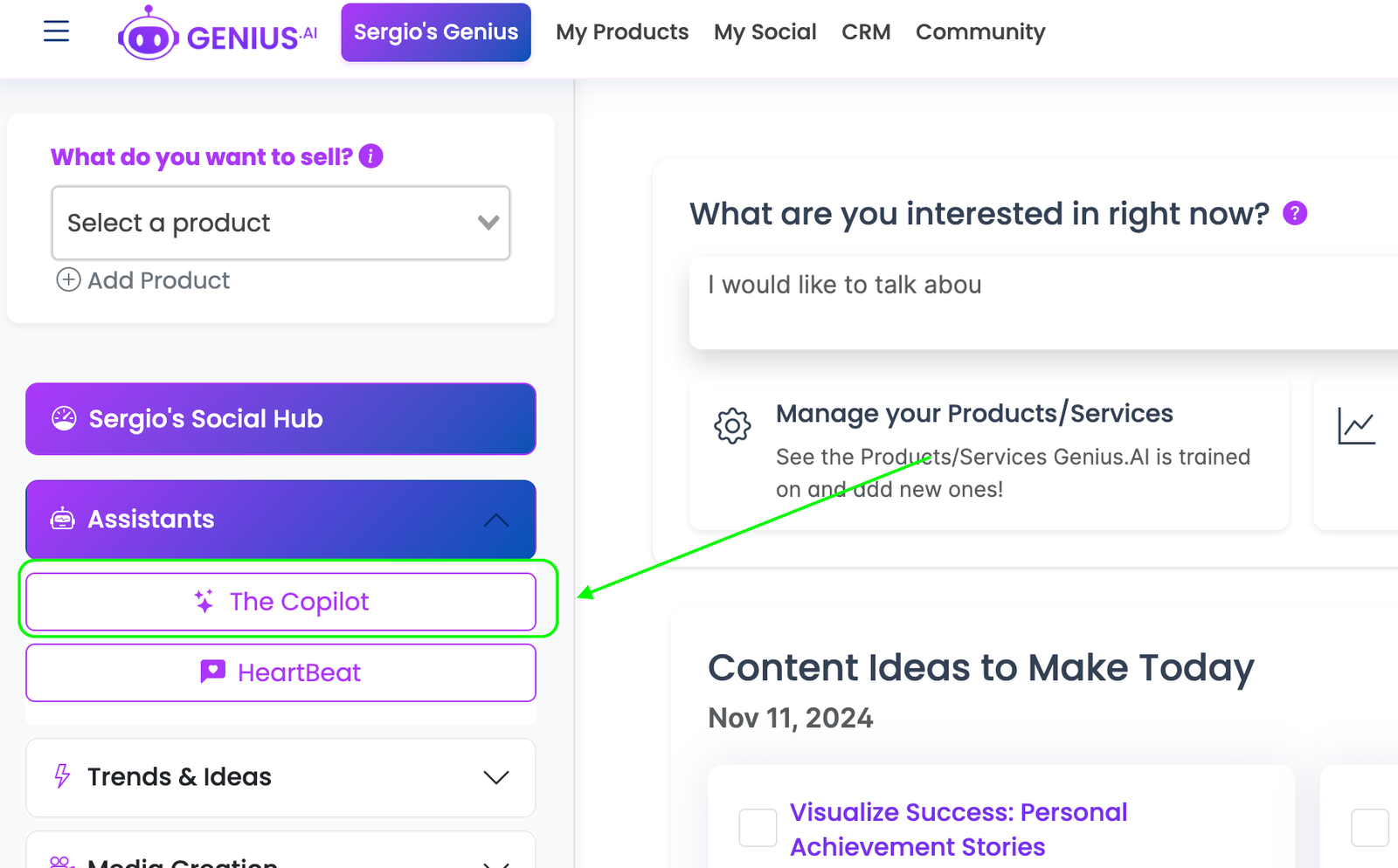 What is the difference between Genius AI copilot and Heartbeat